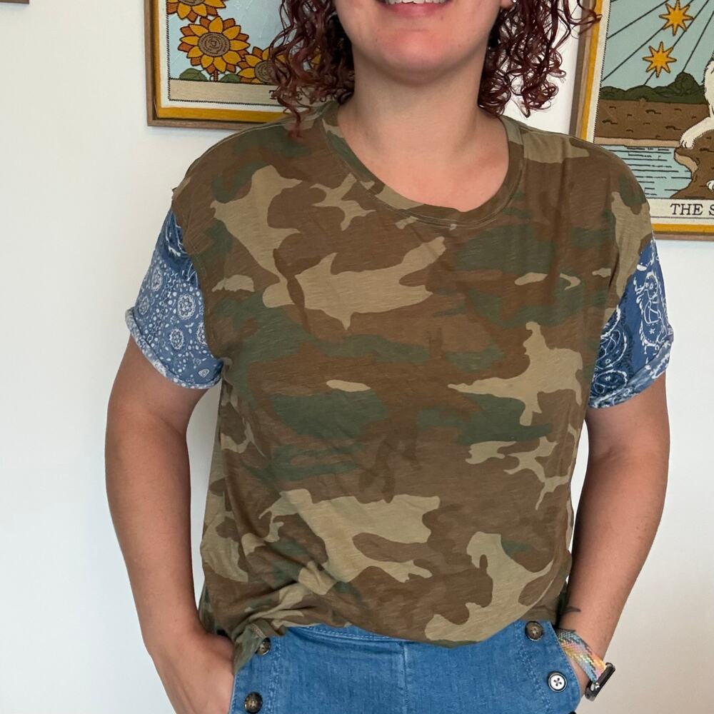 We the free | Free People oversized camo tee Small